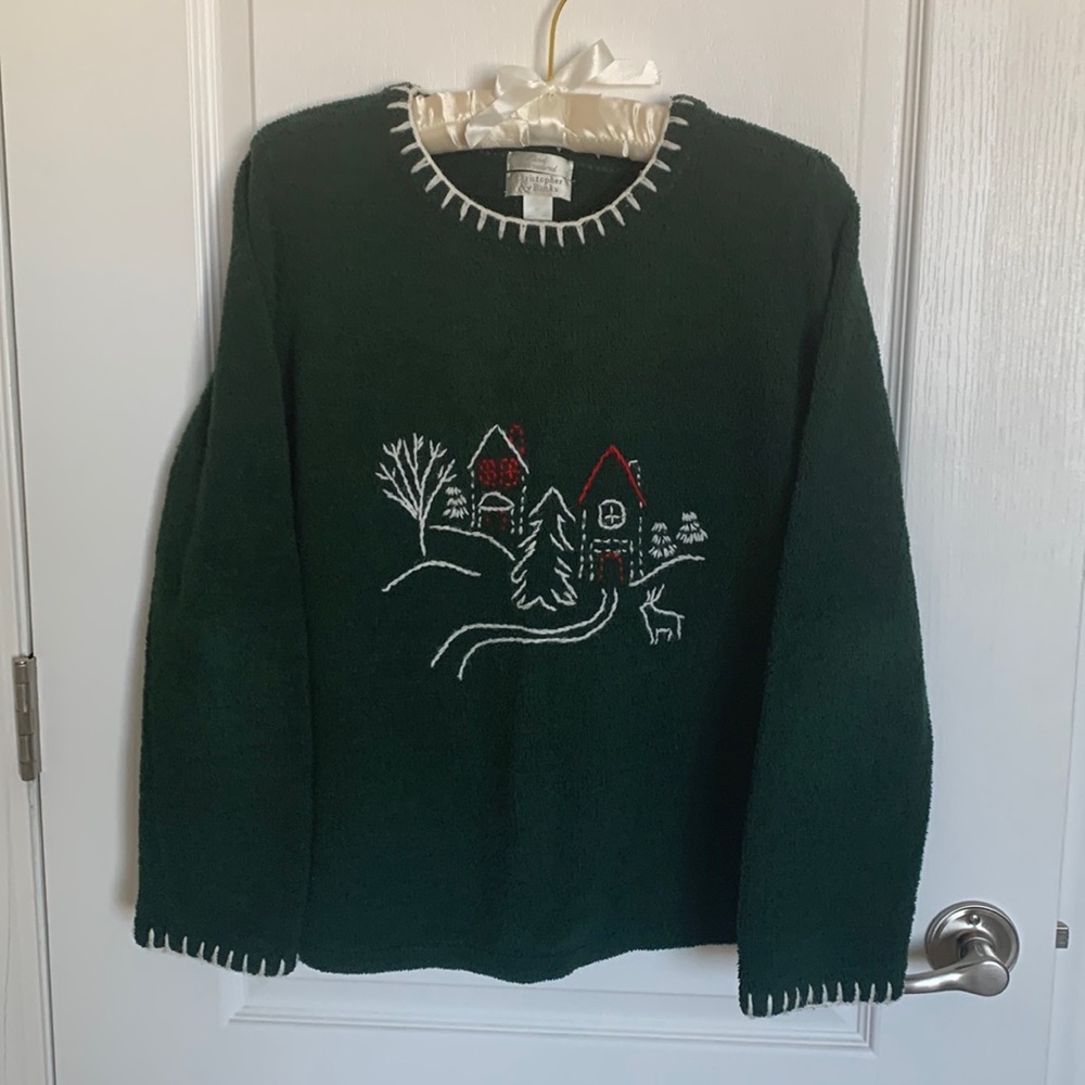 Christopher & Banks dark green sweater